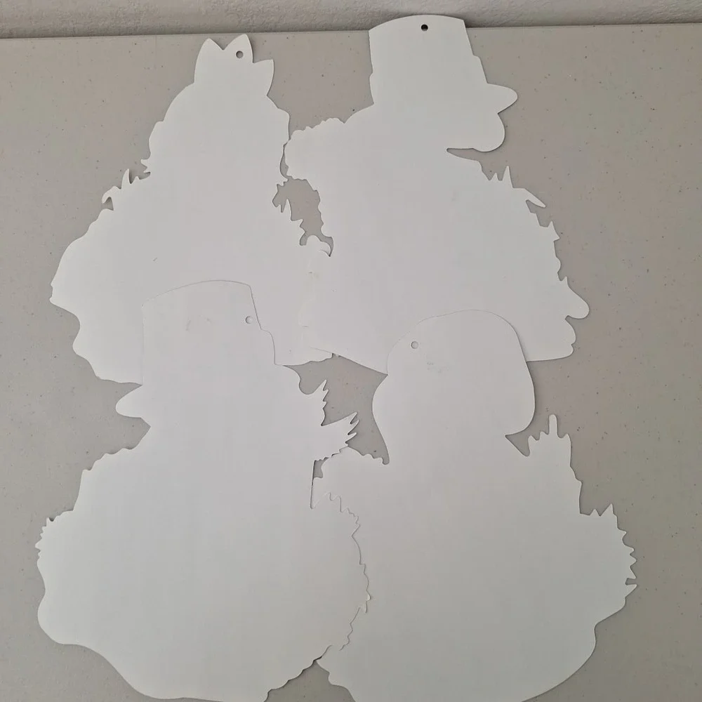 4 Beistle 1978 Vintage Die Cut Thanksgiving Pilgrims Native American